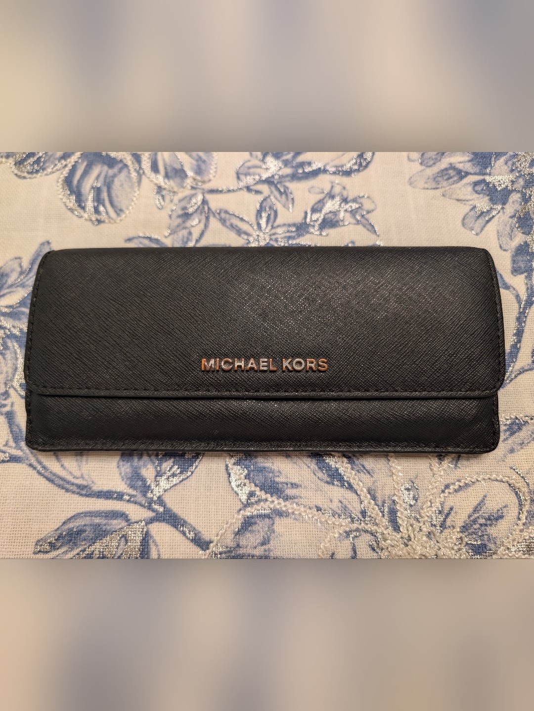 Michael Kors Black Saffiano Leather Continental Wallet